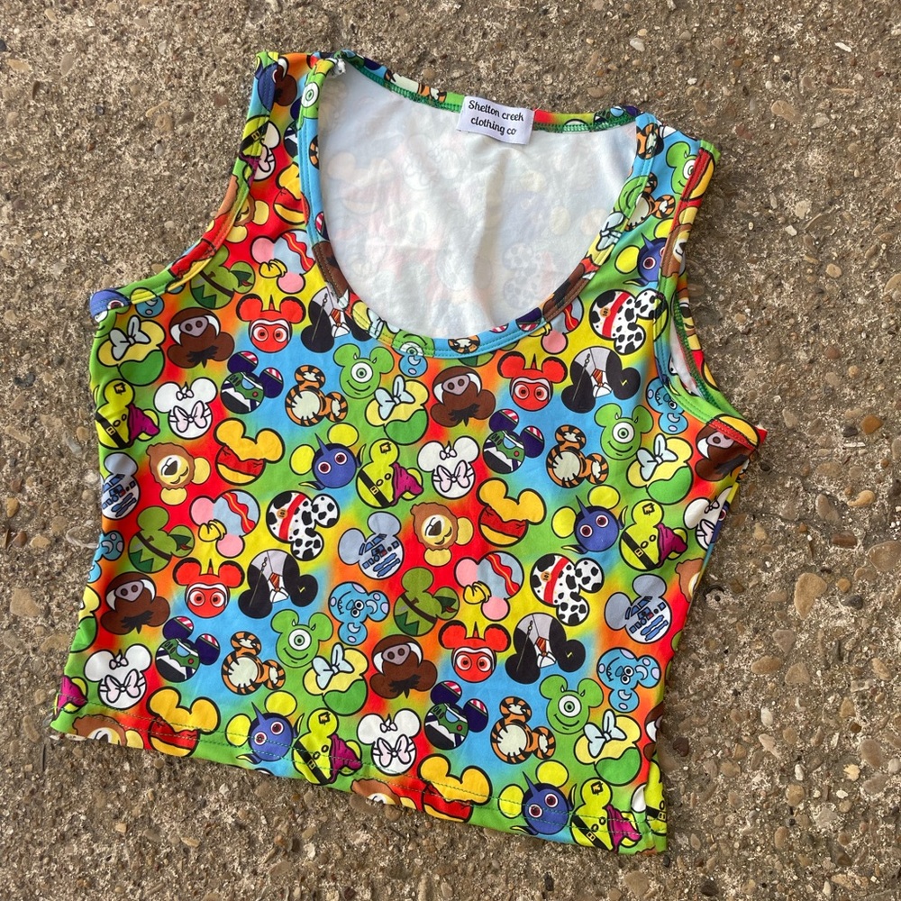 NWOT custom womens Disney crop top-small